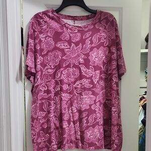 We The Free Free People Pink Floral Short Sleeve Top